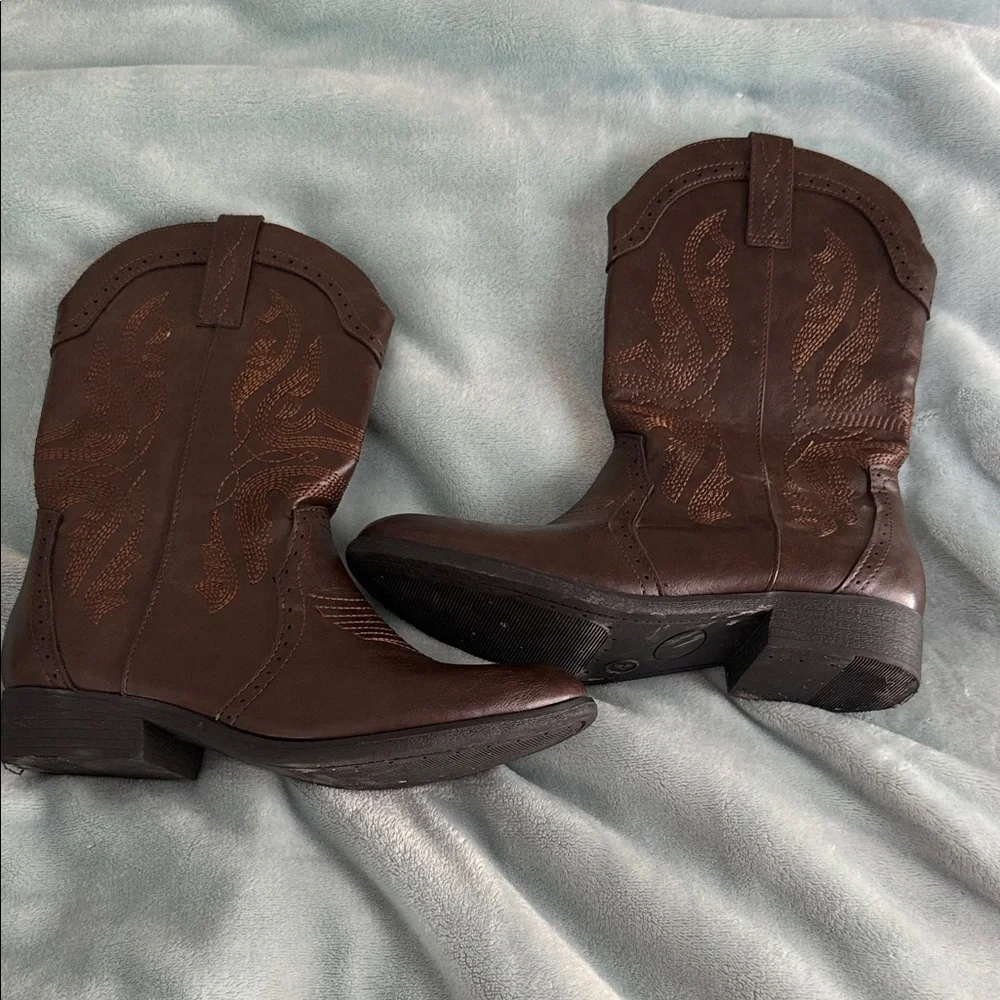 Dream Pairs Brown Kids Cowboy Boots